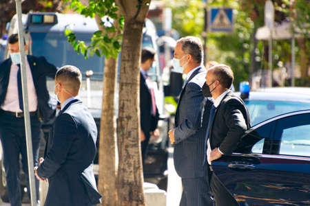 MADRID, SPAIN - SEPTEMBER 21, 2021. King Felipe VI of Spain in an act in Madrid., Spain. Europe. Horizontal photography.のeditorial素材