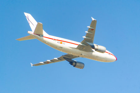 MADRID, SPAIN - OCTOBER 12, 2021. The aircraft of the Spanish Air Force participate in the air...