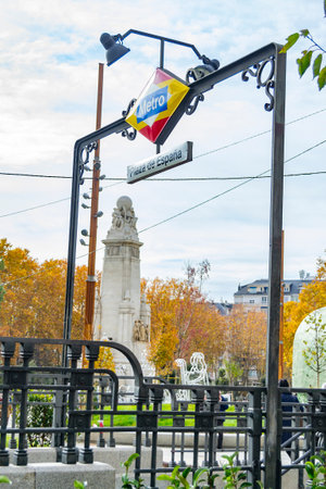 Renovated Plaza de EspaÃ±a in the city of Madrid after its reform, in Spain. Europe. Photography.のeditorial素材