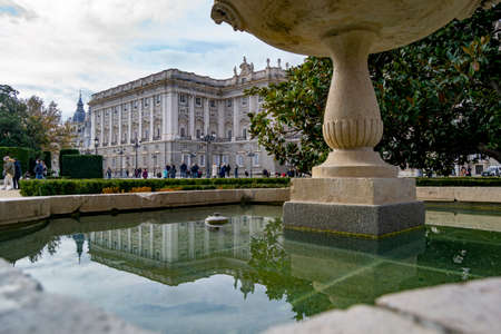 MADRID, SPAIN - NOVEMBER 26, 2021. View of the Royal Palace of Madrid in Spain. Europe. Photography.のeditorial素材