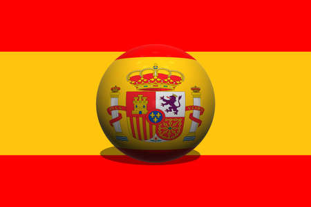 Spain. Flag of Spain. Ball 3D of Spain design. Landscape design. Illustration of the flag of Spain. Landscape design. Abstract design. Illustration. Map.の写真素材