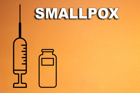 Vaccine. Monkeypox. Smallpox vaccine. Design of a vaccine with the injection, the syringe and the...