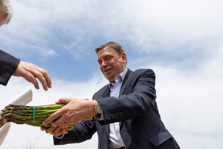 Luis Planas. Minister of Agriculture, Fisheries, Food and the Environment of Spain. Public figure on the street. photography. MADRID, SPAIN - MAY 23, 2023.のeditorial素材