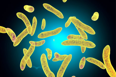Bacterium. Close up of 3d microscopic bacteria. Colony bacteria. bacterium. Prokaryotic...