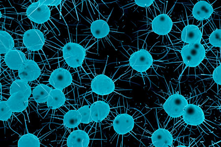 Bacterium. Close up of 3d microscopic bacteria. Colony bacteria. bacterium. Prokaryotic...