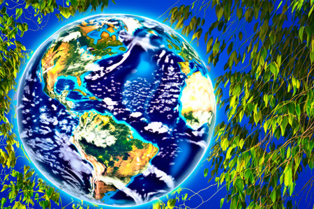Environment. World environment day 2023. 3d concept background. Ecology concept. Design with globe...