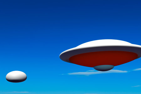 UFO. UFO. FANI. UAP. Flying saucer in the sky. Aliens.の素材