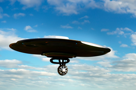 UFO. UFO. FANI. UAP. Flying saucer in the sky. Aliens.の素材