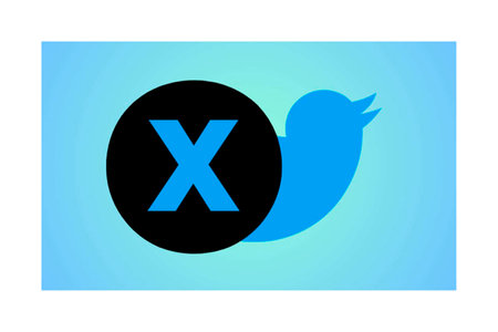 X, the new Twitter. Twitter logo and mystery app X. Twitter may be renamed X.のeditorial素材