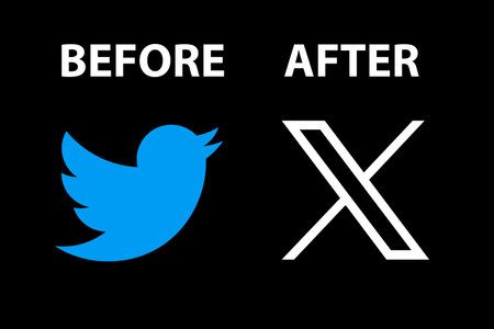 X. Twitter. The new Twitter. Twitter logo and mystery app X. Twitter may be renamed X. The letter X logo displayed on a smartphone. Elon Musk announced that there will be a makeoverのeditorial素材