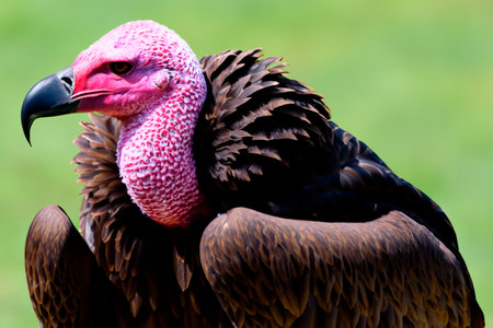 Vulture. A majestic Grilled Vulture in Spain. International Vulture Day. 2 September 2023. Big birds of prey sitting on the stone in the rocky mountain. National Park.の素材