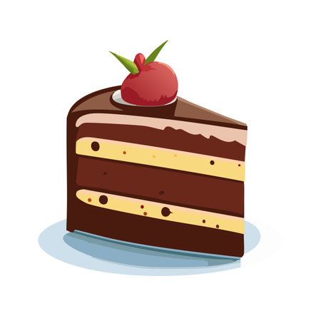 Chocolate cake. Tasty chocolate cake. Plates with pieces of delicious homemade chocolate cake on the table. Chocolate cake with cream. World Chocolate Cake Day. January 27, 2024.の素材