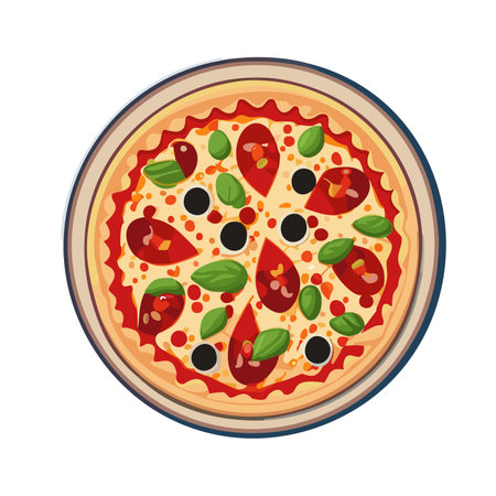 Pizza. Homemade pizza. Delicious pizza. Freshly made Italian margherita pizza with buffalo mozzarella and basil. Pizza with cheese, tomato sauce. Wood oven. World Pizza Day. Februaの素材