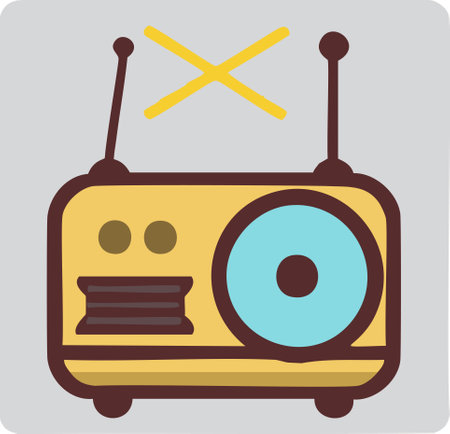 Radio. Realistic 3d old vintage retro radio receiver icon. World Radio Day. Illustration of cartoon style isolated banner with space for text. February 13th. 2024.の素材