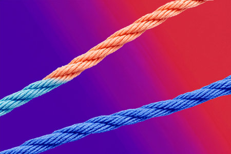 Team rope diverse strength connect partnership together teamwork unity communicate support. Strong...