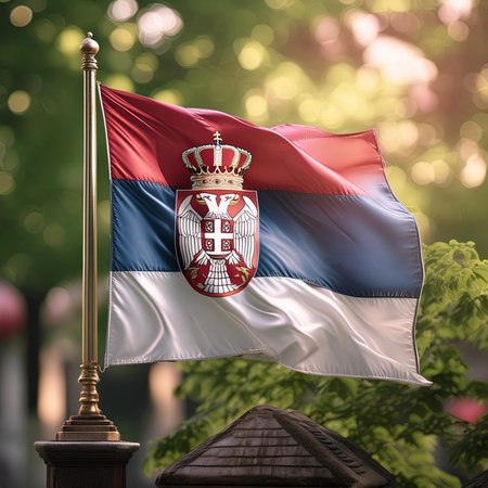 Serbia. Flag of Serbia. Horizontal design. Illustration of the flag of Serbia. Horizontal design....