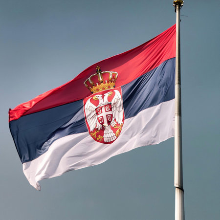 Serbia. Flag of Serbia. Horizontal design. Illustration of the flag of Serbia. Horizontal design....