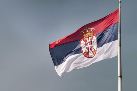Serbia. Flag of Serbia. Horizontal design. Illustration of the flag of Serbia. Horizontal design....