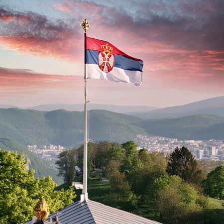 Serbia. Flag of Serbia. Horizontal design. Illustration of the flag of Serbia. Horizontal design....