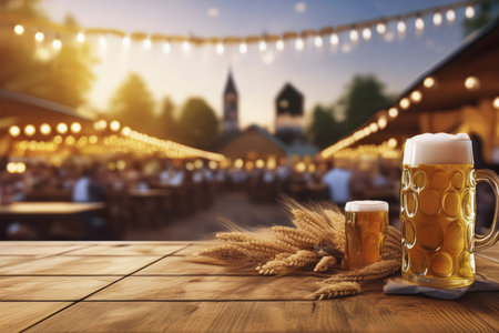 Oktoberfest. 2024. Background for Oktoberfest. Oktoberfest, Munich, Germany. Waiter holding beers,...