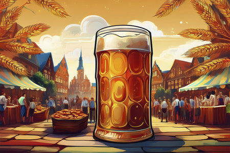 Oktoberfest. 2024. Background for Oktoberfest. Oktoberfest, Munich, Germany.の写真素材