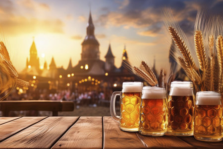 Oktoberfest. 2024. Background for Oktoberfest. Oktoberfest, Munich, Germany.の写真素材