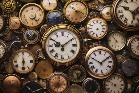 Clock. Time change. Part of analogue plain wall clock Close up with copy space, time management or school concept and summer or winter time change.の写真素材