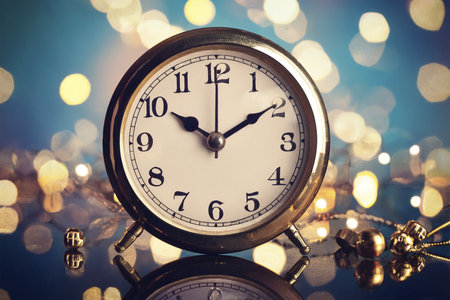 Clock. Time change. Part of analogue plain wall clock Close up with copy space, time management or school concept and summer or winter time change.の写真素材