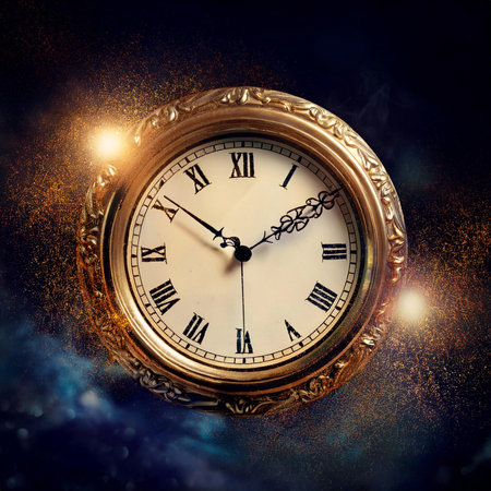 Clock. Time change. Part of analogue plain wall clock Close up with copy space, time management or school concept and summer or winter time change.の写真素材