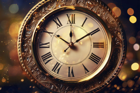Clock. Time change. Part of analogue plain wall clock Close up with copy space, time management or...