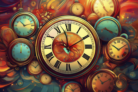 Clock. Time change. Part of analogue plain wall clock Close up with copy space, time management or...