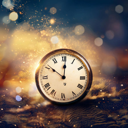 Clock. Time change. Part of analogue plain wall clock Close up with copy space, time management or school concept and summer or winter time change.の写真素材