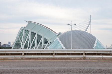 City of Arts and Sciences. In Valencia. Oceanographic. Museum of Science. Hemisphere. Palau de les arts de Valencia. Buildings designed by Santiago Calatrava.の写真素材