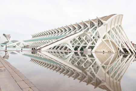 City of Arts and Sciences. In Valencia. Oceanographic. Museum of Science. Hemisphere. Palau de les arts de Valencia. Buildings designed by Santiago Calatrava.の写真素材