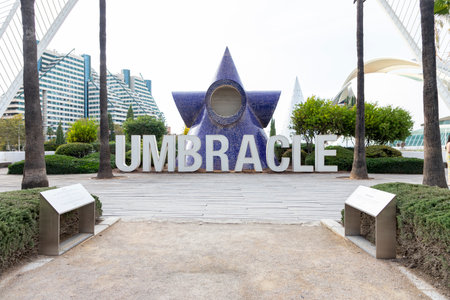 City of Arts and Sciences. In Valencia. Oceanographic. Museum of Science. Hemisphere. Palau de les arts de Valencia. Buildings designed by Santiago Calatrava.の写真素材