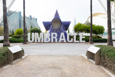 City of Arts and Sciences. In Valencia. Oceanographic. Museum of Science. Hemisphere. Palau de les arts de Valencia. Buildings designed by Santiago Calatrava.の写真素材