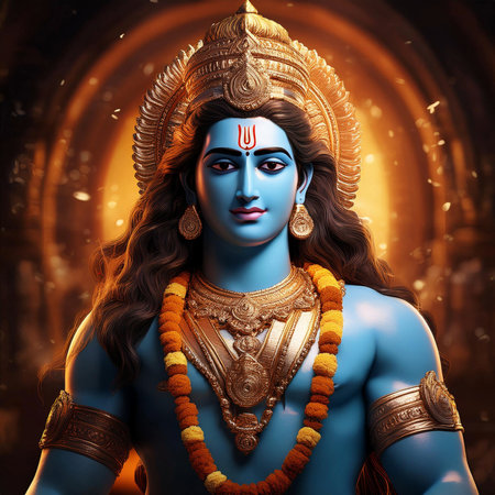 Goddess Durga. Lord Hanuman. Happy Dussehra creative poster. Lord Vishnuの写真素材