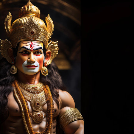 Lord Hanuman. Happy Dussehra creative poster. Lord Vishnuの写真素材