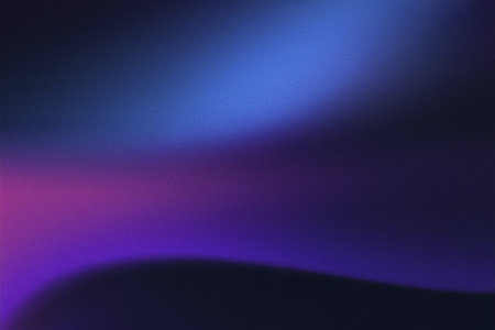 Background. Dark purple blue black abstract grainy background, glowing vibrant color gradient shape,...