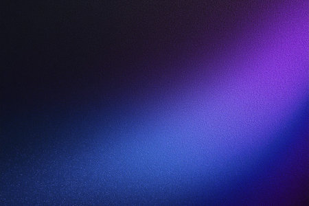 Background. Dark purple blue black abstract grainy background, glowing vibrant color gradient shape,...