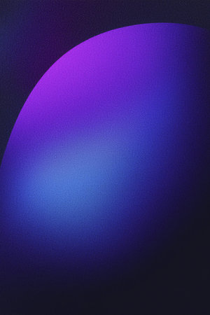 Background. Dark purple blue black abstract grainy background, glowing vibrant color gradient shape,...