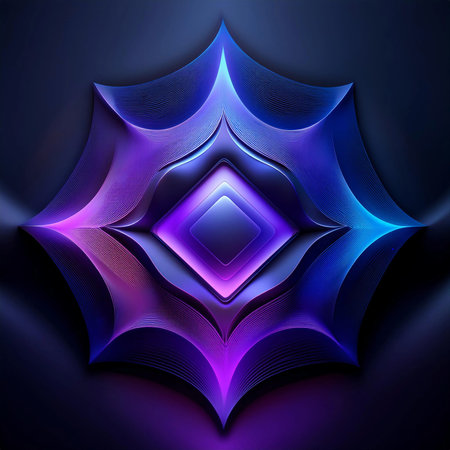 Background. Dark purple blue black abstract grainy background, glowing vibrant color gradient shape,...