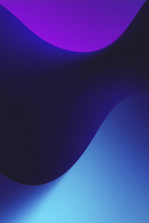 Background. Dark purple blue black abstract grainy background, glowing vibrant color gradient shape, noise texture poster header banner cover design.の写真素材