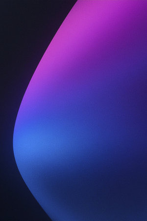 Background. Dark purple blue black abstract grainy background, glowing vibrant color gradient shape, noise texture poster header banner cover design.の写真素材