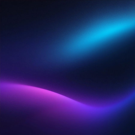 Background. Dark purple blue black abstract grainy background, glowing vibrant color gradient shape,...
