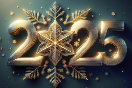 2025. Fireworks. Happy New Year 2025. Fireworks with the text 2025. Banner, background, postcard for...