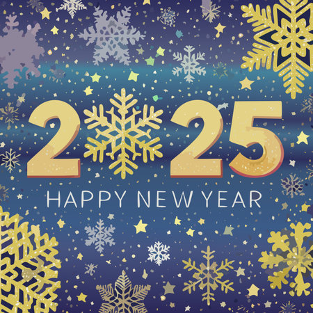 2025. Fireworks. Happy New Year 2025. Fireworks with the text 2025. Banner, background, postcard for...
