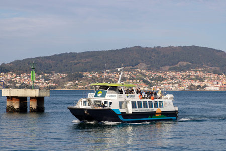Cruise ship. Boat. Vacation and travel concept with a generic cruise ship sailing on the calm ocean. Luxury cruise liner. Cargo sea port and container terminal. large cranesの写真素材