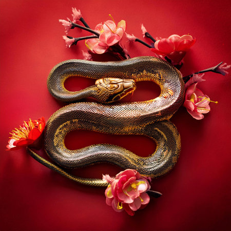Chinese New Year. Chinese New Year 2025. 2025. Year of the Snake. With the text "2025". 2025. Happy New Year 2025. Banner, background, postcard for congratulating the neの写真素材