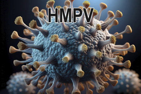HMPV. Metapneumovirus. Virus. Virus 3d rendering. Medical concept. Pandemic.
